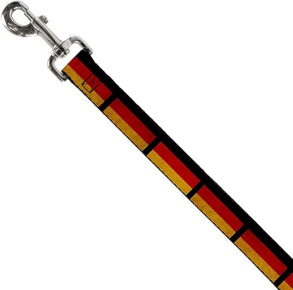 Dog Leash German Flag Distressed 6 Feet Long 0.5 Inch Wide