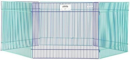 MidWest Homes for Pets Small Animal Pet Playpen /Exercise Pen, Blue and Green,1 Count (Pack of 1), Small Animal Playpen.