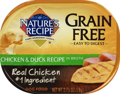Nature's Recipe Easy to Digest Wet Dog Food, Chicken & Duck in Broth Recipe, 2.75 Ounce Cup, Grain Free