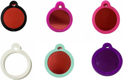 6 Pack Silicone Circle Dog tag Silencer Quiet Noisy pet tag Sleeve Round Personalized pet ID Tags Protector Lightweight pet tag Silencer with 6 Colors