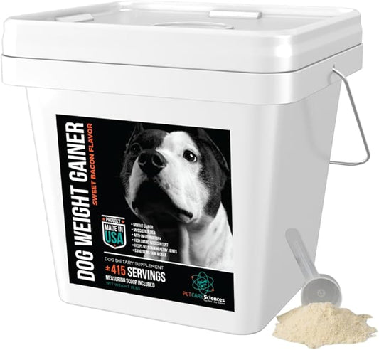 PET CARE Science 8 lbs of Dog Weight Gainer - Weight Gain Supplements for Dogs - Canine and Dog Muscle Builder - Dog Protein Powder - High Calorie Dog Food Supplement