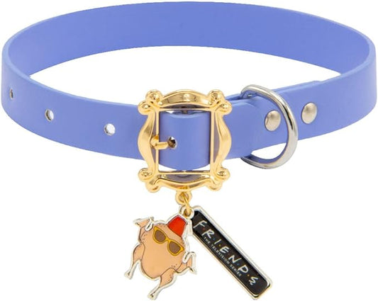 Buckle-Down Dog Collar, Friends, Monicas Peephole Frame Cast Buckle with Turkey and Friends Charms, Large 14 to 19 Inch Length 1.0 Inches Wide