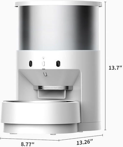 PETKIT Automatic Cat Feeders, 5L Pet Dry Food Dispenser Triple Preservation with Stainless Steel Bowl, Scheduled Cat Feeder 5-200g Portions 10 Meals Per Day, Fresh Element Infinity for Cats/Dogs