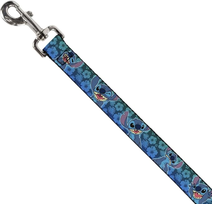 Buckle-Down Dog Leash Stitch Expressions Hibiscus Collage Green Blue Fade 6 Feet Long 1.5 Inch Wide, Multicolor (DL-6FT-WDY262-W)