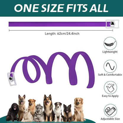 4 Pack Flea Collar for Dogs, 8 Months Flea and Tick Prevention for Dogs, Natural Flea and Tick Collar for Dogs, Tick Collar for Dogs, Waterproof Dog Flea Collar, One Size Fits All, Purple