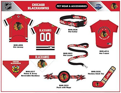 Pets First NHL Chicago Blackhawks Leash for Dogs & Cats, Medium. - Walk Cute & Stylish! The Ultimate Hockey Fan Leash!, 4 ft Long x 0.62 in Width, BHK-3031-MD