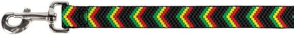 Buckle-Down Pet Leash - Chevron Weave Black/Rasta - 6 Feet Long - 1.5" Wide