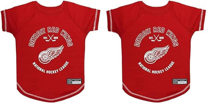 Pets First NHL Detroit Red Wings Tee Shirt for Dogs & Cats, Medium. - are You A Hockey Fan? Let Your Pet Be an NHL Fan Too! (Pack of 2)