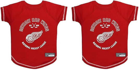 Pets First NHL Detroit Red Wings Tee Shirt for Dogs & Cats, Medium. - are You A Hockey Fan? Let Your Pet Be an NHL Fan Too! (Pack of 2)