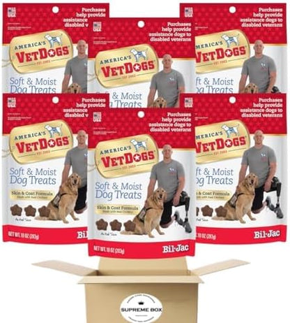 Bil Jac America's Vetdogs Skin & Coat Dog Treats, 10 Oz - Pack of 6 (60 oz in Total)