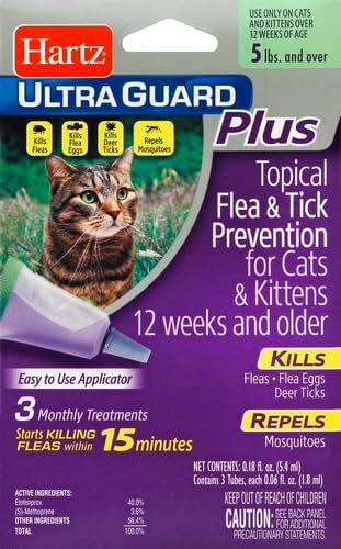 Hartz UltraGuard Plus Drops for Cats, Over 5-Pound
