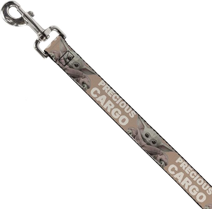 Star Wars Pet Leash, Dog Leash, Star Wars The Child Sitting Pose Precious Cargo Tan White, 6 Feet Long 0.5 Inch Wide