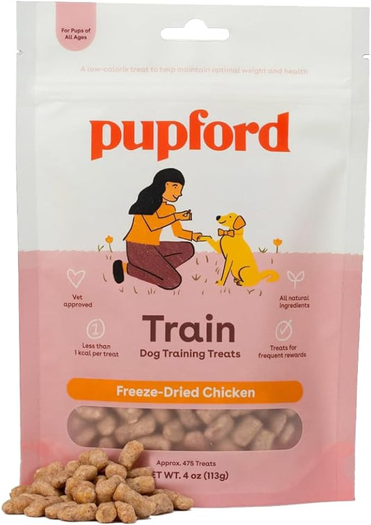 Pupford Freeze Dried Training Treats for Dogs & Puppies, 475+ Two Ingredient Bites (Chicken, 4 oz)