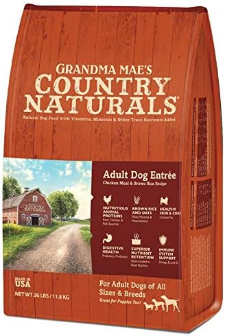 Grandma Mae's Country Naturals Grain Inclusive Dry Dog Food 24 LB Adult Chicken & Brown Rice