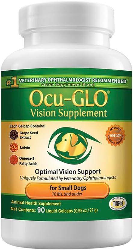 Ocu-GLO Canine Vision Supplement for Small Dogs 10 lb and Under-90 Liquid Gel Caps