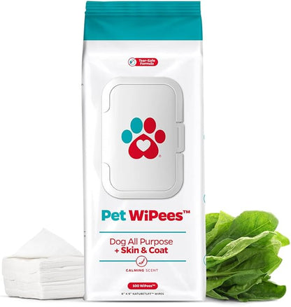 Pet Parents® Pet WiPees™ Dog All Purpose + Skin & Coat Pet Wipes, Pet Wipes for Dogs, Dog Wipes & Puppy Wipes, Paw Wipes for Dogs (100 Count (Pack of 1), Natural)