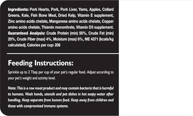 Fresh Is Best - Tasty Trimmings Freeze Dried Raw Meal Topper for Dogs & Cats - Pork, 6 Ounces