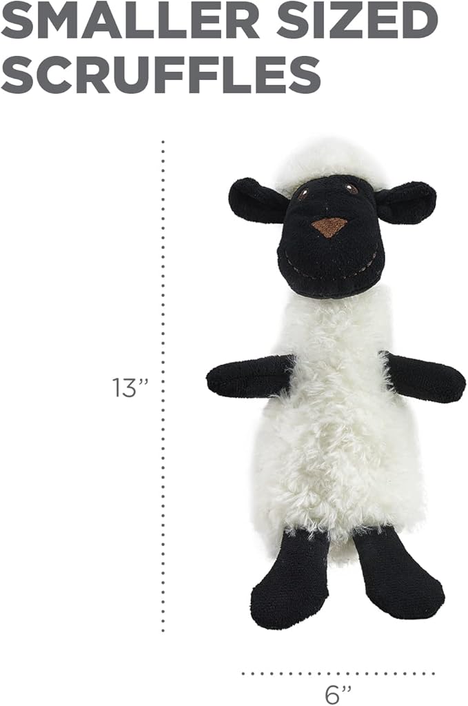 Outward Hound Scruffles Lamb Plush Squeaky Dog Toy, Small
