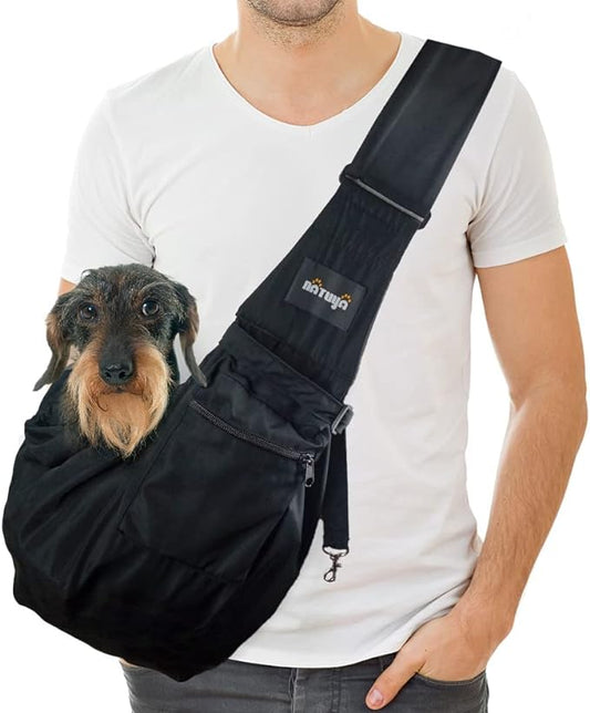NATUYA Pet Dog Sling Carrier - Waterproof and Windproof Puppy Carrier Bag, Adjustable Strap Hand-Free Dog Sling for Outdoor Activity or Subway