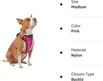 KONG Max Ultra Durable Neoprene Padded Chest Plate Dog Harness offered by The Barker Company (Pink, Medium)