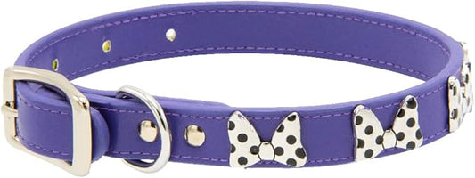 Buckle-Down Dog Collar, Disney, Minnie Mouse Bow with Dots Charms, Extra Large 18 to 24 Inch Length 1.15 Inches Wide