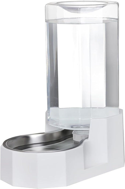 RIZZARI Automatic 8L Gravity Pet Water Dispenser with Stainless Steel Bowls, 100% BPA-Free,Safe and Large Capacity, Suitable for Small and Medium-Sized Cats and Dogs (8L Without Filter)