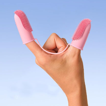 Dog Finger Toothbrush, 6 Pack Cat Toothbrushes, Two Finger Toothbrush for Pet's Dental Care Teeth Cleaning