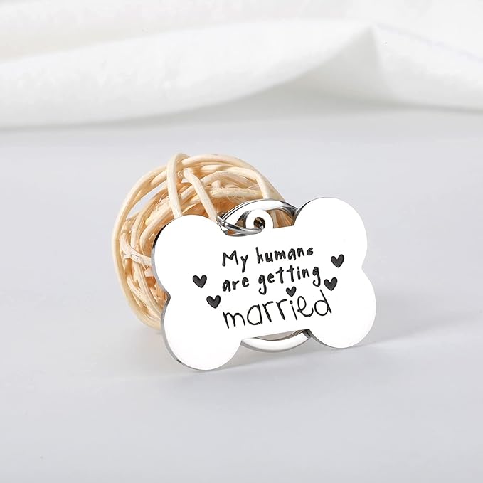 Funny Gifts for Her Bride to Be Bridal Shower Wedding Gifts for Couple Dog Mom Gift for Women Getting Married Engagement Valentine Gifts Dog Tags Pet Accessories for Pets Dog Lovers Owner Bride to be