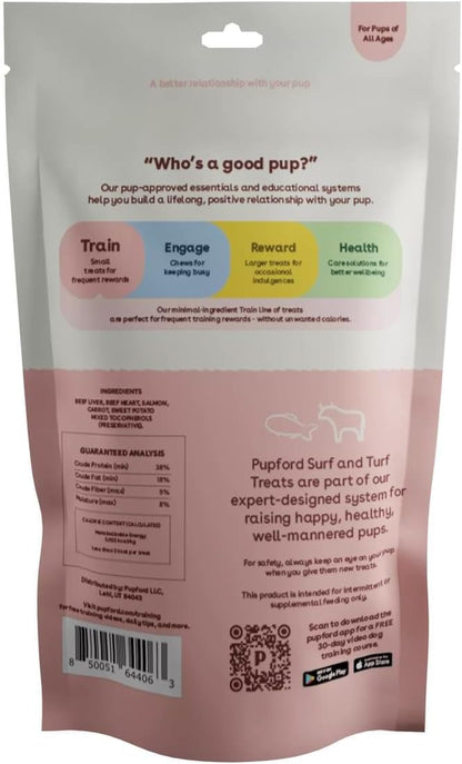 Pupford Freeze Dried Training Treats for Dogs & Puppies, 240+ Six Ingredient Bites (Surf & Turf, 5 oz)