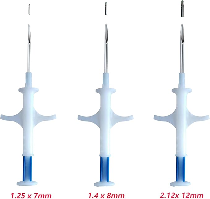 Microchip ID Bioglass Transponder Tag Injectable with Sharp Needle 5 Pack Mini Size 1.25X7 MM for Dogs Cats Hamster Small Fish Bird Snake Kitty and Little Animals with 15 Digit Numbers