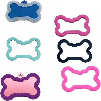 6 Pack Silicone Dog tag Silencer Quiet Noisy pet tag Sleeve Personalize pet ID Tags Protector Lightweight pet tag Silencer with 6 Colors