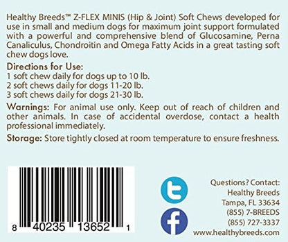 Healthy Breeds Cockapoo Z-Flex Minis Hip and Joint Support Soft Chews 60 Count