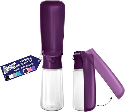 WePet Foldable Portable Dog Water Bottle Puppy Water Dispenser with Drinking Feeder, 19 OZ, High-temperature Resistant Leak Proof for Pets Outdoor Walking, Hiking, Travel, Food Grade Plastic BPA Free