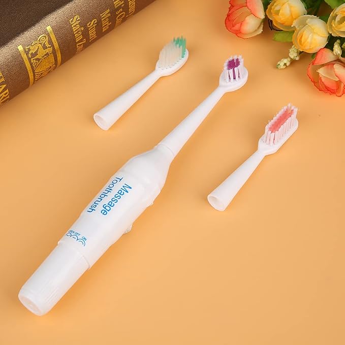 Pssopp Pet Electric Toothbrush Dog Cat Teeth Cleaning Tool Professional Electric Dog Toothbrush with Two Soft Brush Head