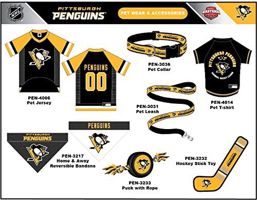 Pets First NHL Pittsburgh Penguins Leash for Dogs & Cats, Medium. - Walk Cute & Stylish! The Ultimate Hockey Fan Leash!, Medium (4 ft Long x 0.62 in Width) (PEN-3031-MD)