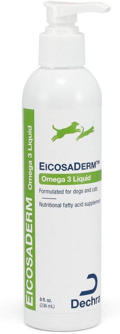 Dechra EicosaDerm Omega 3 Liquid for Dogs & Cats - Nutritional Fatty Acid Supplement, 8 Fl Oz (Pack of 1)