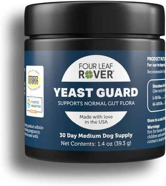 Yeast Guard - Dog Gut Health Probiotics Support Powder - Organic Herbs for Flora and Immune Support - 7 to 60 Day Supply, Depending on Dog’s Weight - Vet Formulated - for All Breeds