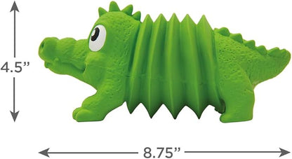 Outward Hound Accordionz Latex Rubber Squeaking Toy - Squeaky and Grunting Dog Toy, Alligator