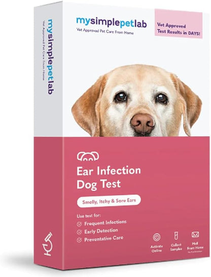 MySimplePetLab Dogs Ear Infection Test Kit | Fast and Accurate Detection of Yeast and other Ear Irritations| Reliable Mail-in Dog Ear Care Test for Smelly, Itchy, or Sore Ears