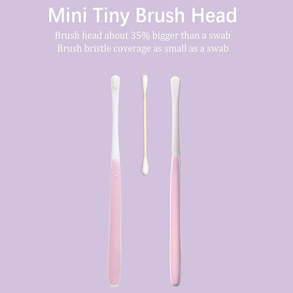 JGocot Small Dog Toothbrush,|Micro Brush Head|Nano Bristle|Soft Pet Toothbrush for Sensitive Gum&Teeth, Dog Teeth Cleaning Kit for Puppy, Kitten, Cats&Miniature Toy Size Dogs-Pink&Purple