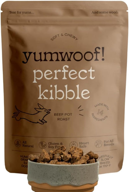 Perfect Kibble Non-GMO Air Dried Dog Food | Improves Allergies & Digestion with Organic Coconut Oil, MCTs & Antioxidants | Vet-Approved Soft Dry Diet | Made in USA (Beef 3.5lbs)