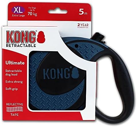Alcott Kong Ultimate Retractable Dog Leash, Extra Large, Blue, 16' Long