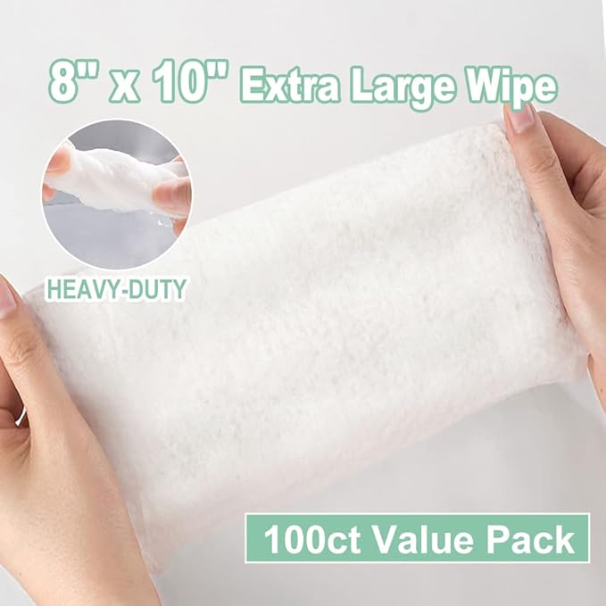 Air Jungles 3in1 Pet Wipes for Dogs and Cats 100 Count, 8" x 10" Extra Large Hypoallergenic Cleaning, Grooming, Deodorizing Wipes for Pets Paws Body Face Ear Butt
