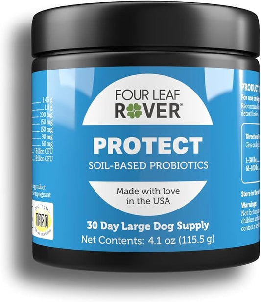 Protect - Soil-Based Probiotics for Dogs with Food-Based Prebiotics for Gut Health and Immune Support - 12 to 60 Day Supply, Depending on Dog’s Weight - Vet Formulated
