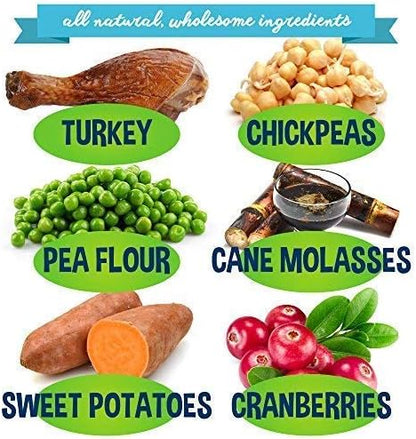 Bodhi Dog Jerky Dog Treats | Grain Free Turkey Dog Treats | Natural Snack Made w/Turkey, Chickpeas & Molasses | No Corn, Wheat or Soy | Healthy & Holistic Dog Treats | Made in USA (Turkey)
