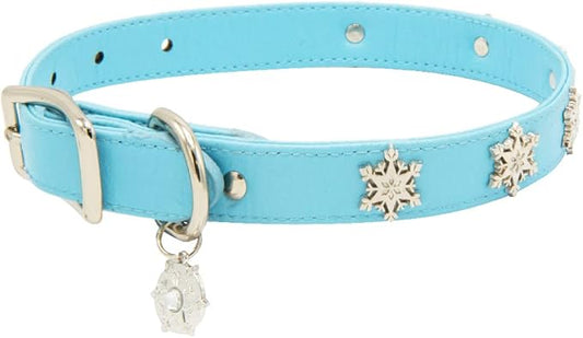 Buckle-Down Dog Collar, Disney Frozen Movie, Frozen Snowflake Charms, Large 19-23 Inch Length 0.75 Inches Wide