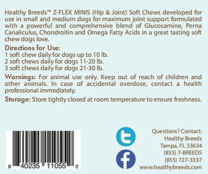 Healthy Breeds Lhasa Apso Z-Flex Minis Hip and Joint Support Soft Chews 60 Count