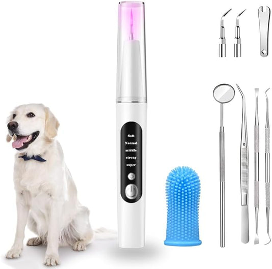 Plaque Remover for Teeth - 5 Modes Pet Ultrasonic Toothbrush Cleaner - Teeth Cleaning Kit for Tartar and Stains - Suitable for Dogs and Cats