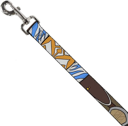 Star Wars Pet Leash, Dog Leash, Star Wars The Clone Wars Ahsoka Tano Bounding Elements, 4 Feet Long 1.0 Inch Wide
