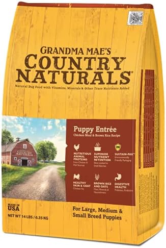 Grandma Mae's Country Naturals Grain Inclusive Dry Dog Food 4 LB Puppy Chicken & Brown Rice